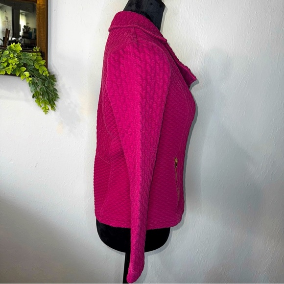 Isaac Mizrahi Fuchsia Quilted Jacket Size XXS - Picture 3 of 6